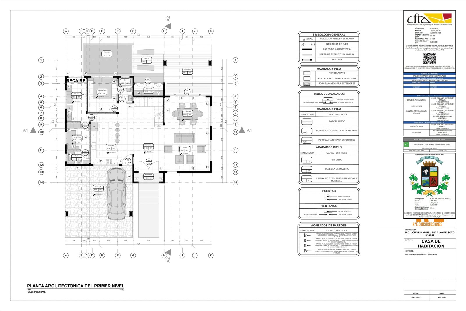 Plano arquitectónico moderno